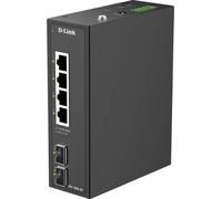 D-Link DIS 100G-06 - Commutateur - industriel - non géré - 4 x 10/100/1000 + 2 x Gigabit SFP - Montage sur rail DIN