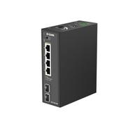 D-Link DIS-210G-06P Switch Industriel Gigabit Smart Managed PoE+, 4 Ports 1G PoE+, 2 SFP, 120W, Montage Rail DIN, IP40, ERPS, Double Alimentation DC, -40 à 75°C