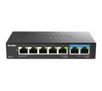 D-Link DMS-107/B Commutateur multi-Gigabit 7 ports non géré avec deux ports 2,5 G et cinq Gigabit, sans ventilateur, profil plat, compact, boîtier en métal, QoS, Plug and Play
