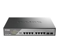 D-Link DSS-200G-10MPP/B Commutateur de surveillance intelligent 10 ports Gigabit PoE++ 8 x 1000BASE-T PoE++ et 2 x SFP, 802.3af/at/bt, budget PoE 242 W, extension jusqu'à 250 m, VLAN, QoS, ERPS, ONVIF