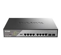 D-Link DSS 200G-10MPP - Commutateur - Géré - 8 x 10/100/1000 (PoE) + 2 x Gigabit SFP - Montable sur rack - PoE (242 W)