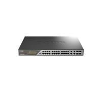 D-Link DSS-200G-28MP Switch Gigabit Ethernet L2 Géré 24 ports RJ-45 10/100/1000 + 4 ports Combo SFP PoE+ 370W 1U, QoS, Web, 56 Gbit/s