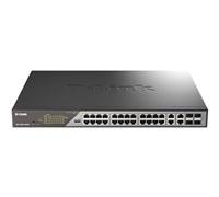 D-Link DSS 200G-28MPP - Commutateur - Géré - 24 x 10/100/1000 (PoE) + 4 x SFP Gigabit combiné - Montable sur rack - PoE (518 W)