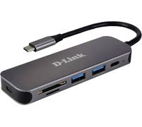 D-Link DUB-2325/E Hub USB 2+2 ports USB-A, USB-C®, SD, microSD USB 3.0 5 GBit/s avec fiche mâle USB-C anthracite DUB-2325/E
