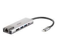 D-Link DUB-M520 - station d'accueil - USB-C / Thunderbolt 3 - HDMI - 1GbE