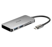 D-Link DUB-M610 Hub USB-C 6-en 1 avec HDMI/Lecteur de Carte/Power Delivery- Idéal pour Partager une Connexion Entre Plusieurs Périphériques USB