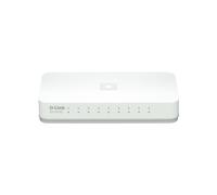 D-Link GO-SW-8E/E : Commutateur Non-Géré 8 Ports Fast Ethernet (10/100) RJ-45, 2000 MAC, IEEE 802.3/3az/3x, Blanc, DC-in