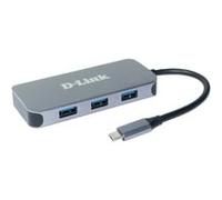 D-Link DUB-2335 Hub USB-C 6-en-1 avec Alimentation (PD 60W), 4K HDMI, Gigabit Ethernet, 3 Ports USB 3.0, pour PC, MacBook Pro, MacBook Air, iPad Pro, Chromebook, Surface Pro et Plus