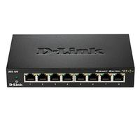 D-Link Switch 8 ports Gigabit metallique 10/100/1000mbps - Idéal partage de connexion et mise en réseau Small Office Home Office (DGS-108), Noir