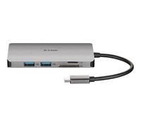 D-LINK USB-C 8-en-1 HDMI SD /microSD card reader and charging