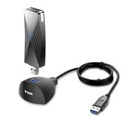 D-Link USB WiFi 6 Adapter AX1800 USB 3.0 Dual Band Long Range MU-MIMO Wireless Internet Network for Desktop PC Laptop Windows (DWA-X1850-B1) Black