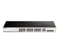 D-Link DGS-1210-28/E Switch Smart+ 24 Ports Gigabit + 4 Ports Combo 1000BaseT/SFP - Cordon d'alimentation UE Uniquement