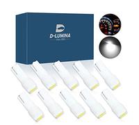 D-Lumina 10 ampoules LED T5 12V W1.2W, avec 1 Smd 5050, pour tableau de bord de voiture et moto et éclairage intérieur