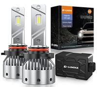 D-Lumina Ampoule 9012/HIR2 Led,100W 16000LM 6500K Blanc Froid,500% Luminosité Super Lumineux Angle de Faisceau Réglable à 360 Degrés Led H1 Anti Erreur Voiture Kit de Conversion IP68 étanche,2 Pièces