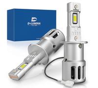D-Lumina Ampoule Canbus H3 LED 100 W 16000 lm, 6500 K 400% lumineuse, lampe halogène de remplacement 1:1, fonctionne à la fois avec et sans lenticulaires, 2 pièces