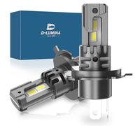 D-Lumina Ampoule Canbus LED H4 100W 16000LM, 6500K 400% Lumineuse, Lampe Halogène de Remplacement 1:1, Plug and Play, étanche IP68, 2 pièces