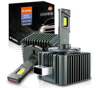 D-Lumina Ampoule D8S LED Voiture Anti Erreur Canbus, Kit de Conversion Led Remplacement Lampe HID Xénon, 50W 12000LM D8S LED Ampoule Auto 6500k Blanche, Brancher et Utiliser, Paquet de 2
