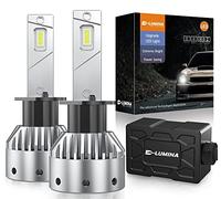 D-Lumina Ampoule H1 LED,100W 16000LM 6500K Blanc Froid,500% Luminosité Super Lumineux Angle de Faisceau Réglable à 360 Degrés LED Anti Erreur Voiture Kit de Conversion IP68 étanche,2 Pièces