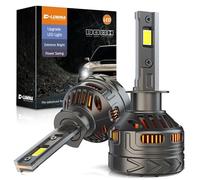 D-Lumina Ampoule H1 LED, 180W 40000LM 6500K Blanc Froid 800% Luminosité Super Lumineux Xenon H1 LED Anti Erreur Voiture Kit de Conversion IP68 étanche Angle de Faisceau Réglable à 360 Degrés