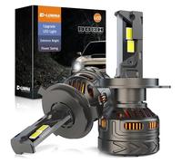 D-Lumina Ampoule H4 LED 9003/HB2,180W 40000LM 6500K Blanc Froid 800% Luminosité Super Lumineux Xenon H4 LED Anti Erreur Voiture Kit de Conversion IP68 étanche Angle de Faisceau Réglable à 360 Degrés