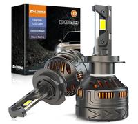 D-Lumina Ampoule H7 LED, 180W 40000LM 6500K Blanc Froid 800% Luminosité Super Lumineux Xenon H7 LED Anti Erreur Voiture Kit de Conversion IP68 étanche Angle de Faisceau Réglable à 360 Degrés