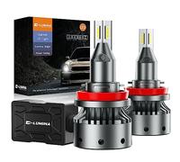 D-Lumina Ampoules H11 H8 H9 LED lenticulaires, 120 W 20 000 LM 6 500 K blanc, version spécifique pour projecteur, kit de conversion phare LED extrêmement lumineux, interférence anti-radio, 2 pièces
