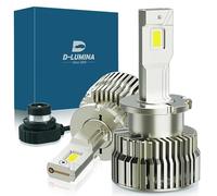 D-Lumina Lot de 2 ampoules de phare LED D2S D2R pour voitures et camions, ampoules LED H7 super lumineuses 26 000 lm, kit de conversion d'ampoule LED 6500 K - Lot de 2