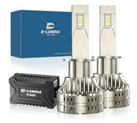 D-Lumina Lot de 2 ampoules de phare LED H1 pour voitures et camions, ampoules LED H7 super lumineuses 26 000 lm, kit de conversion d'ampoule LED 6500 K - Lot de 2