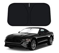 D-Lumina Pare-soleil de pare-brise pour accessoires Fo-rd Mustang 2015-2022 (ne convient pas pour Fo-rd Mustang Mach-E), pare-soleil de fenêtre avant bloquant les rayons UV, matériau pliable 210T