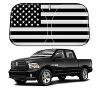 D-Lumina Pare-Soleil pour Dodge Ram 1500 2009-2018, Pare-Soleil de fenêtre Avant, Drapeau américain, Protection pour Ram 1500 RegularCab QuadCab CrewCab MegaCab, Protection Contre Les Rayons UV, la