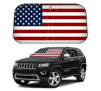 D-Lumina Pare-Soleil pour Pare-Brise - Drapeau américain pour JEE-p Grand Cherokee 2011-2021 (ne Convient Pas pour Grand Cherokee L) - Pare-Soleil pour fenêtre Avant - Bloque Les Rayons UV et la