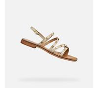 Geox Femme D Maddalusiac H Sandales Plates, Papyrus, 37.5 EU