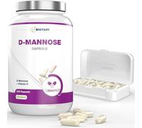 D-mannose - Inconfort Urinaire - 1950 mg portion quotidienne - 240 gélules - avec vitamine C - avec pilulier - testé en laboratoire - végétalien - Qualité certifiée - 100% naturel - sans additifs