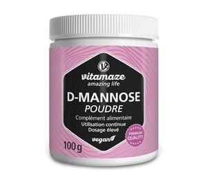 D-Mannose Poudre à Forte Dose 2000mg - Soins Urinaires - Boîte de 100g pour un Apport Permanent -Qualité Allemande, Complement Alimentaire sans Additifs Inutiles