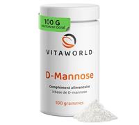 D-mannose pure - poudre de D-mannose hautement pure sans additifs (100 g) - végétalienne à base de maïs - idéale pour un complément quotidien - vitaworld