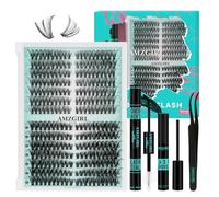 D-MIX Kit d'extension de cils - 280 pièces - Extensions de cils individuels - Curl 40D50D - Avec ruban adhésif et scellage - Délicateur de colle à cils - Pince à cils (9-18 mm)