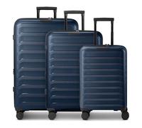d&n Toronto 4 roulettes Set de valises 3 pièces avec soufflet d'extension bleu