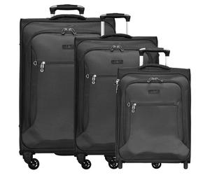 d&n Travel Line 6400 Set de valises à 2-4 roulettes 3pcs. noir