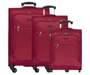 d&n Travel Line 6400 Set de valises à 2-4 roulettes 3pcs. rouge
