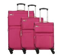 d&n Travel Line 6704 4 roues Set de valises 3 pièces rose