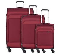 d&n Travel Line 9504 4 roulettes Set de valises 3 pièces avec soufflet d'extension rouge