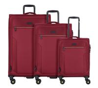 d&n Travel Line 9704 4 roues Set de valises 3 pièces avec soufflet d'extension rouge