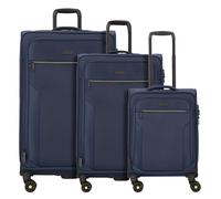 d&n Travel Line 9704 4 roulettes Set de valises 3 pièces avec soufflet d'extension bleu