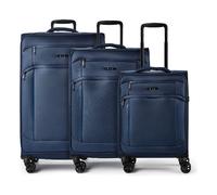 d&n Travel Line 9804 4 roues Set de valises 3 pièces avec soufflet d'extension bleu