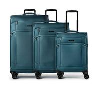 d&n Travel Line 9804 4 roues Set de valises 3 pièces avec soufflet d'extension bleu pétrole