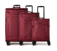 d&n Travel Line 9804 4 roues Set de valises 3 pièces avec soufflet d'extension rouge
