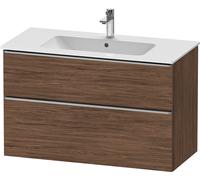 D-Neo Duravit Meuble sous-lavabo suspendu, 1010x625x462mm, 1 tiroir, avec poignée acier inox brossé, DE4363070210000, Couleur: Décor noyer foncé mat