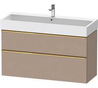 D-Neo Duravit Meuble sous-lavabo suspendu, 1184x625x442mm, 1 tiroir, avec poignée or poli, DE4375034750000, Couleur: Décor lin mat
