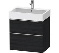 D-Neo Duravit Meuble sous-lavabo suspendu, 684x625x442mm, 1 tiroir, avec poignée acier inox brossé, DE4372070160000, Couleur: Décor chêne noir mat