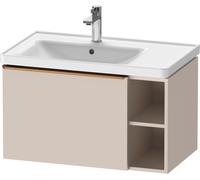 D-Neo Duravit Meuble sous-lavabo suspendu, 784x440x452mm, 1 tiroir, 1 compartiment ouvert sur le côté droit, avec poignée bronze brossé, DE4258004910000, Couleur: DÃ©cor taupe mat